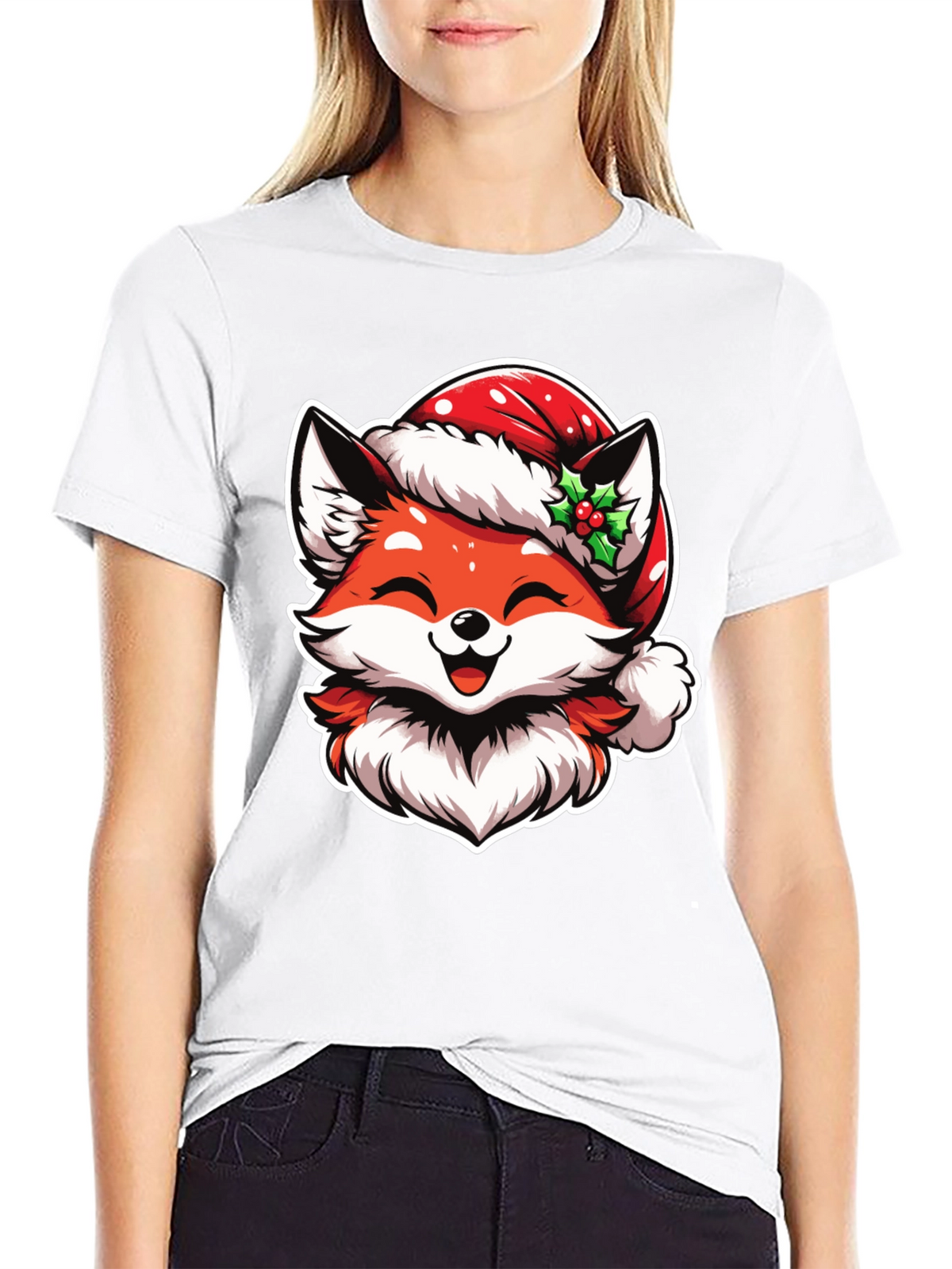 Festive Fox Tee: Christmas Holiday Graphic Shirt