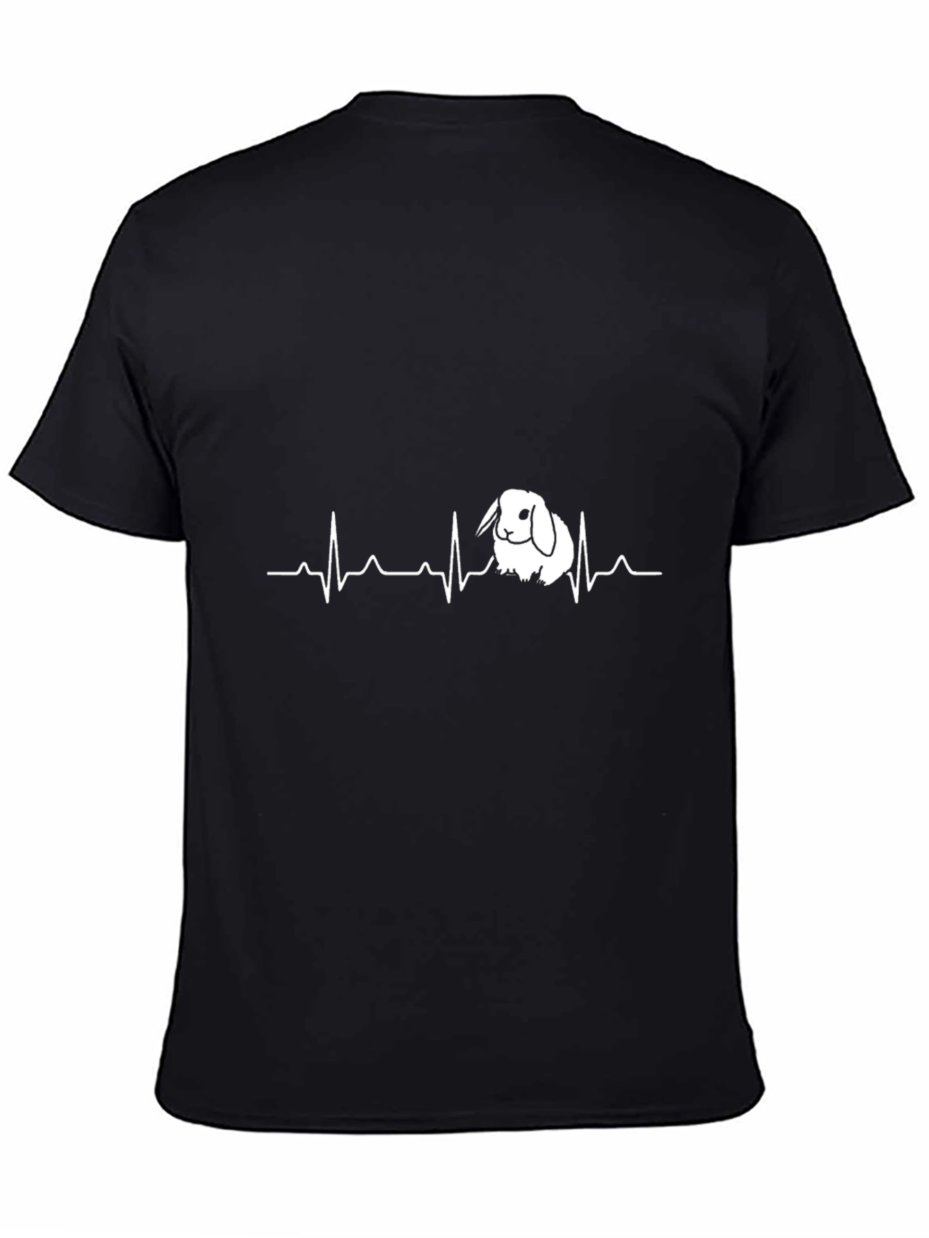 Rabbit Heartbeat T-Shirt - Mens Black Tee