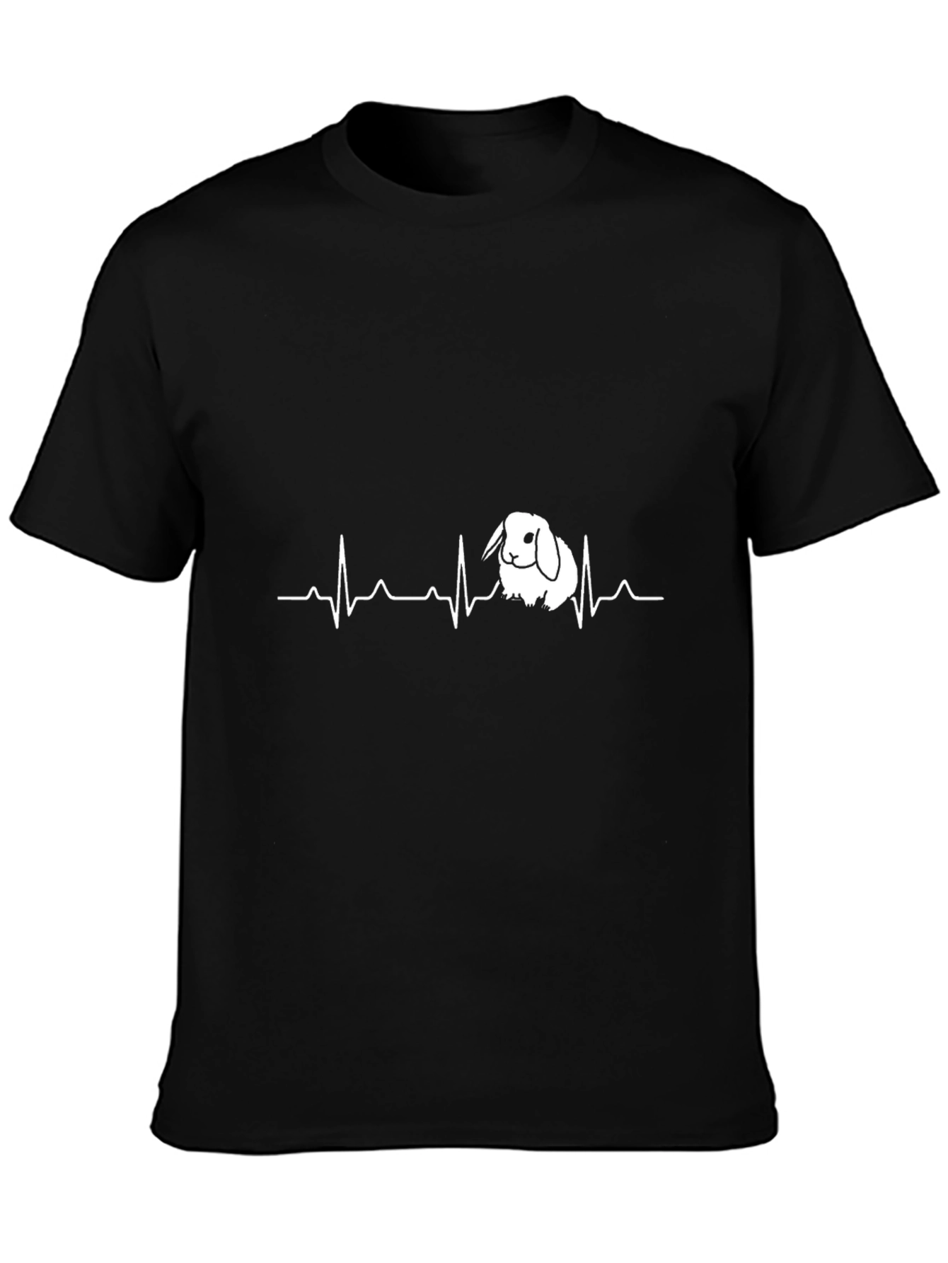 Rabbit Heartbeat T-Shirt - Mens Black Tee