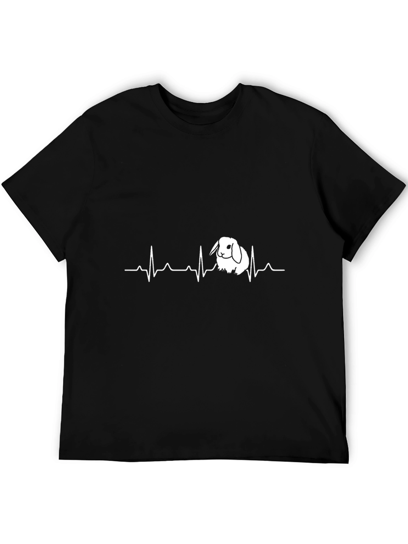 Rabbit Heartbeat T-Shirt - Mens Black Tee