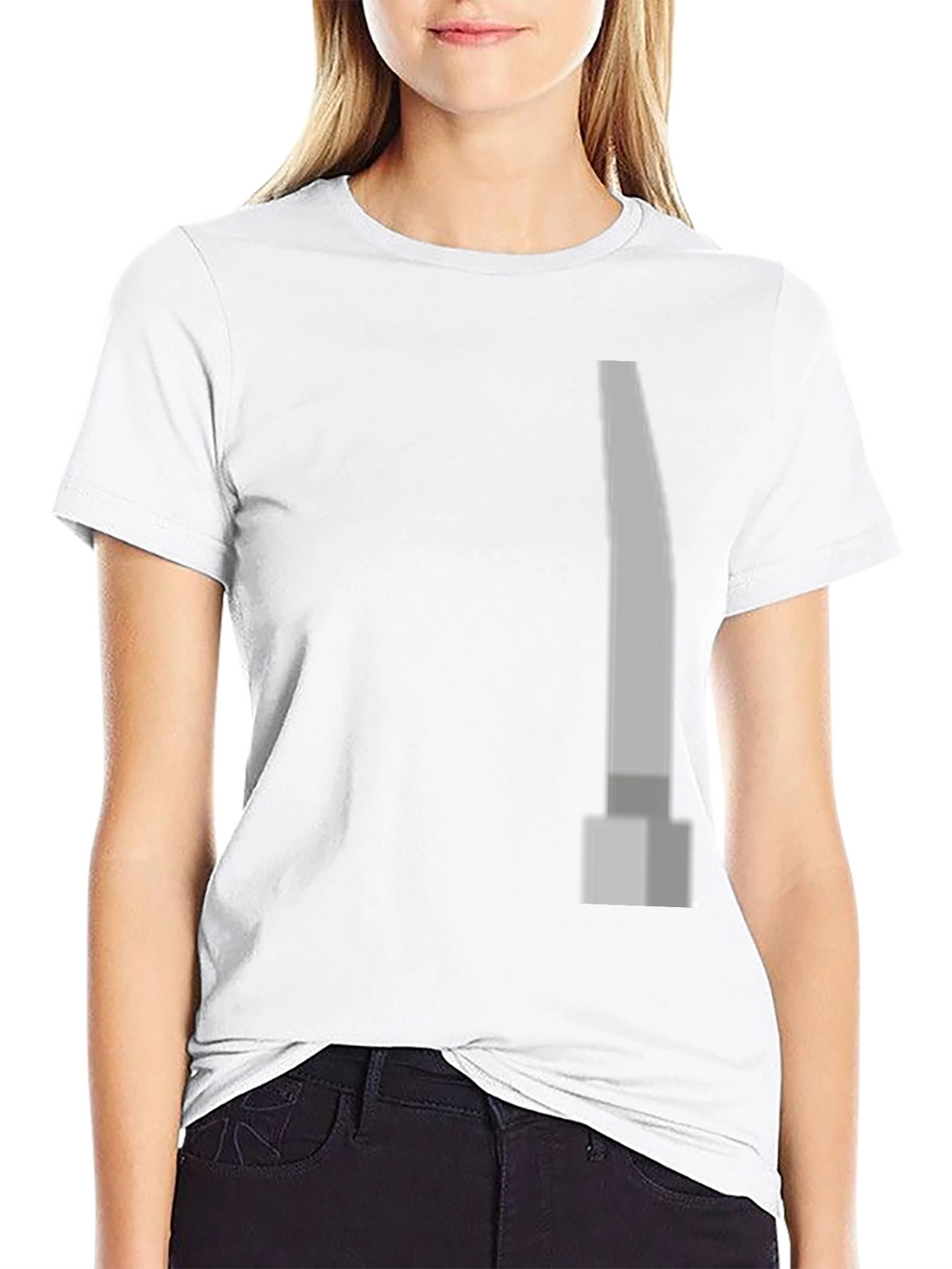 Modern Grey Pillar Design Black T-Shirt