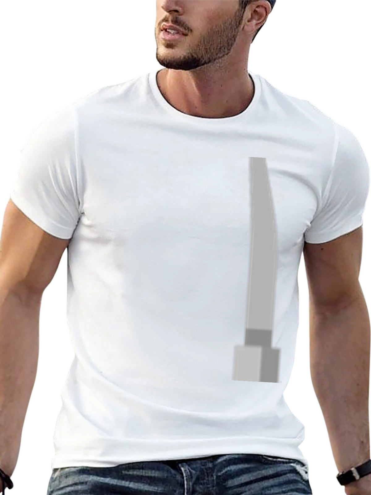 Modern Grey Pillar Design Black T-Shirt