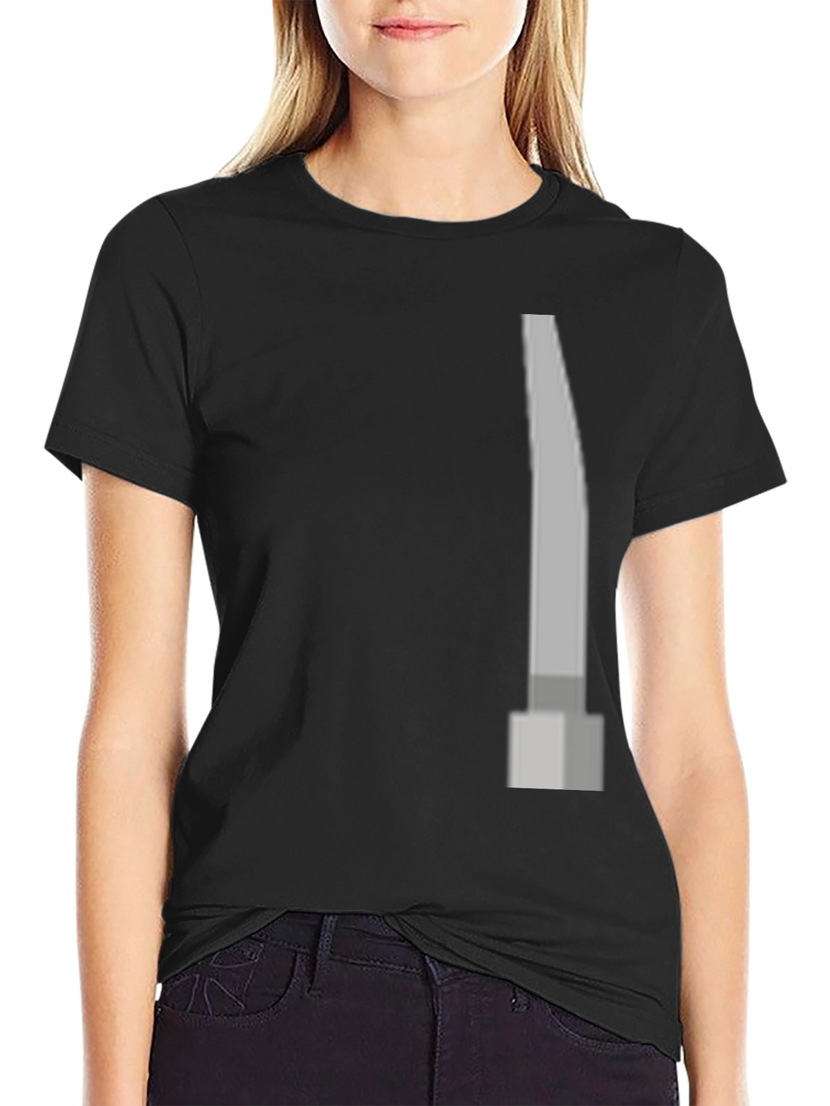 Modern Grey Pillar Design Black T-Shirt