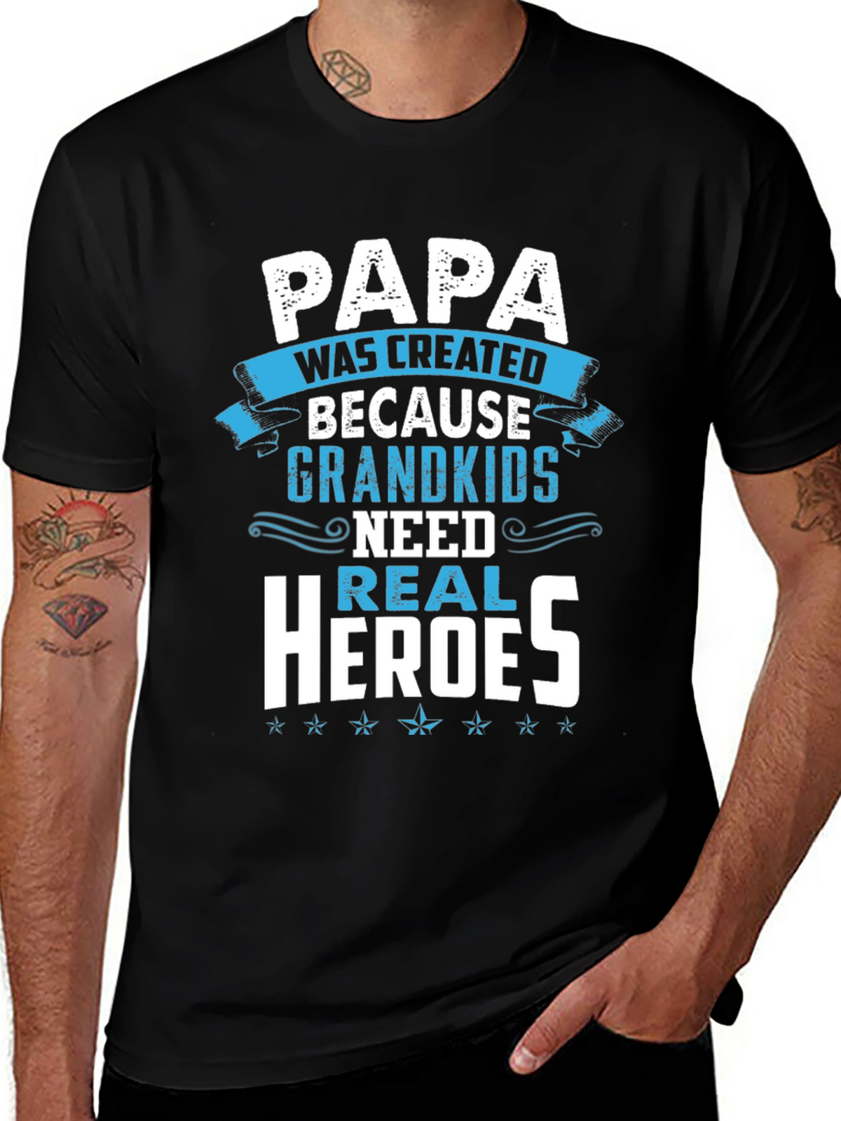 Papa Real Heroes T-Shirt - Grandkids Love