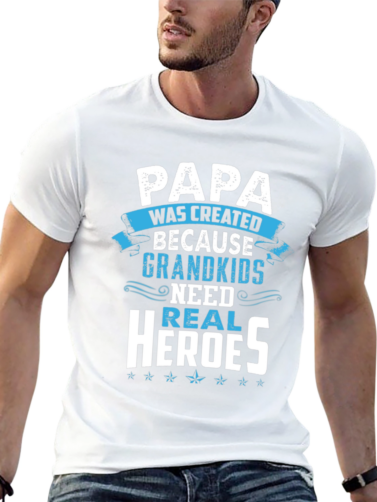 Papa Real Heroes T-Shirt - Grandkids Love