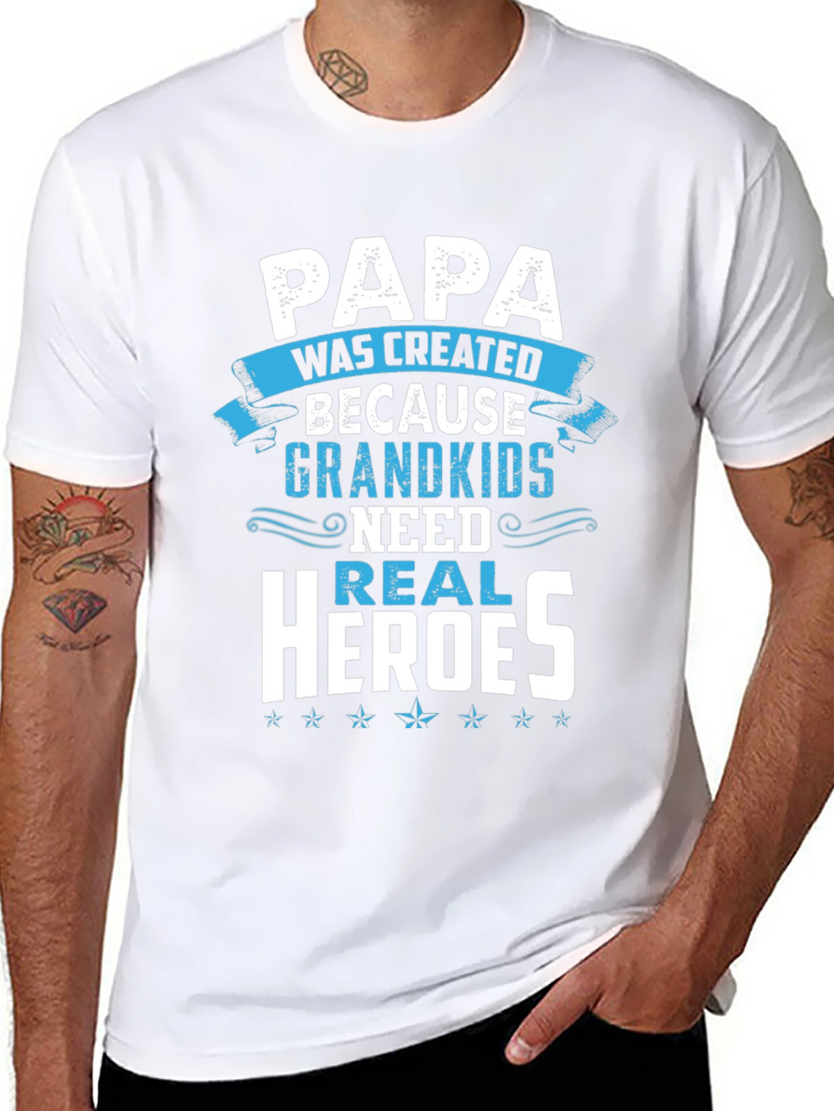 Papa Real Heroes T-Shirt - Grandkids Love