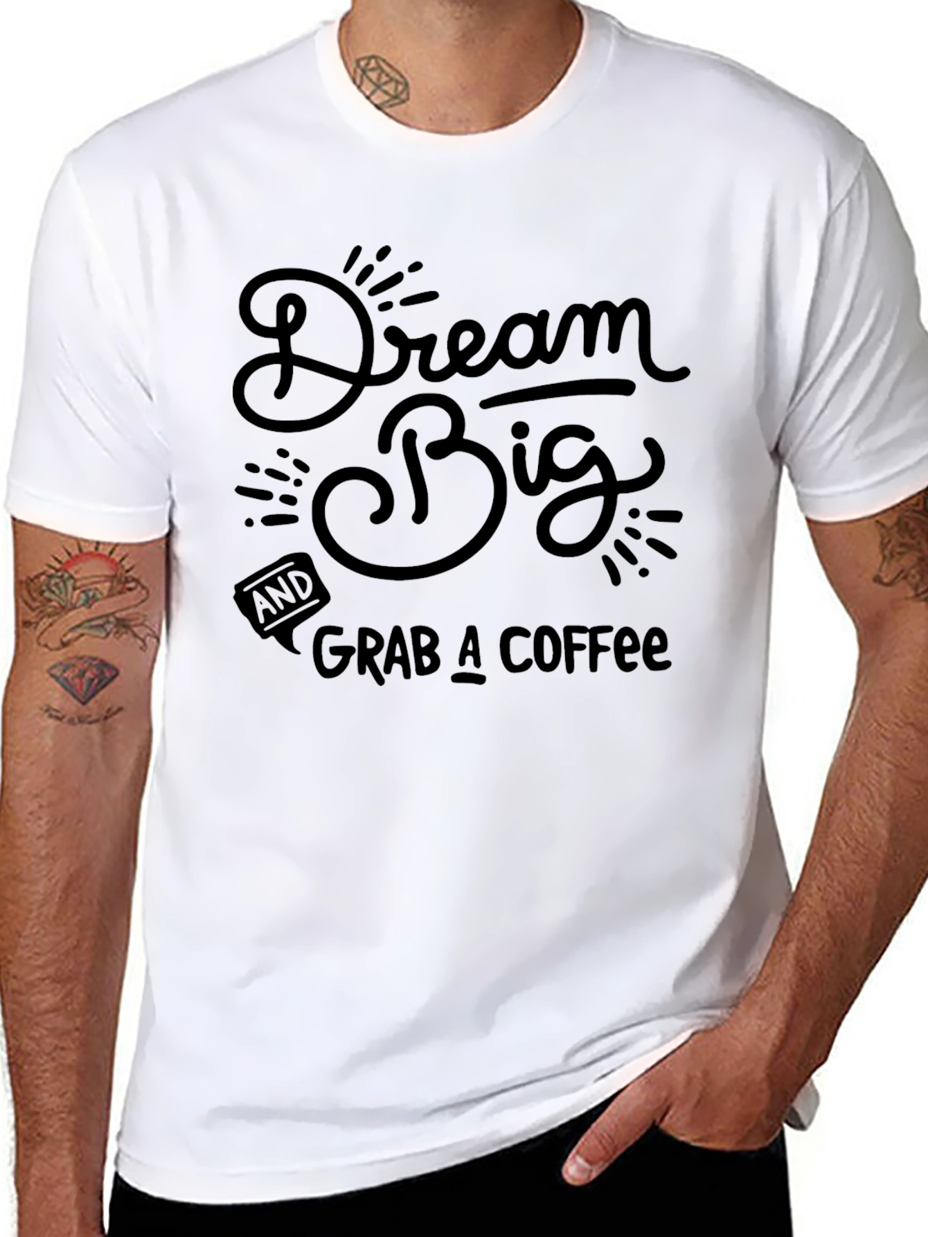 Dream Big Coffee Black Graphic T-Shirt