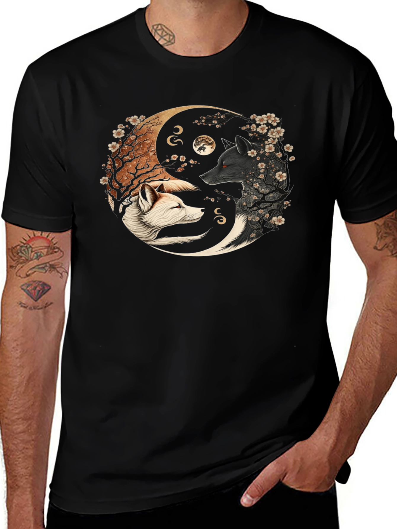 Yin Yang Wolves Graphic Tee