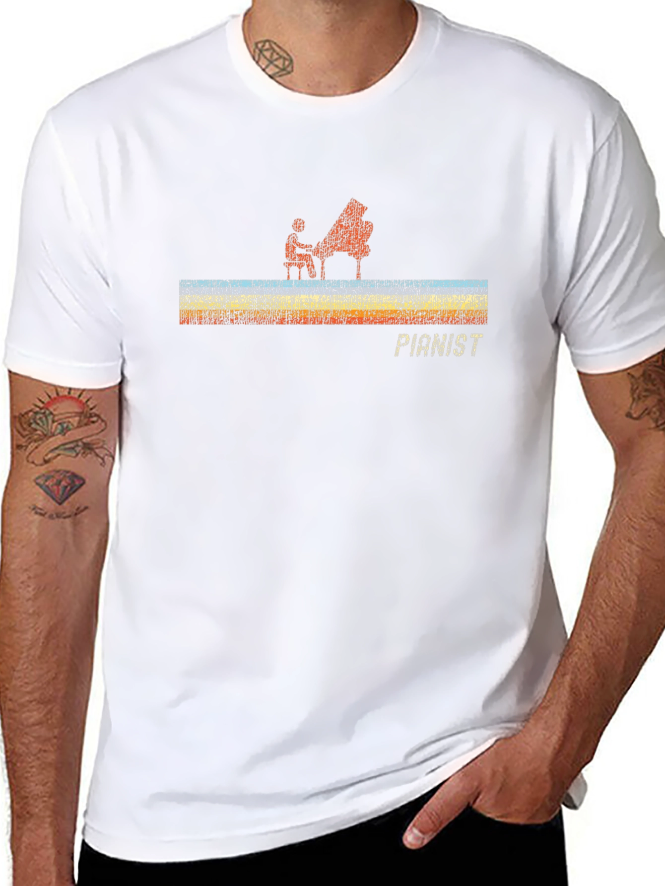 Pianist Graphic Black T-Shirt