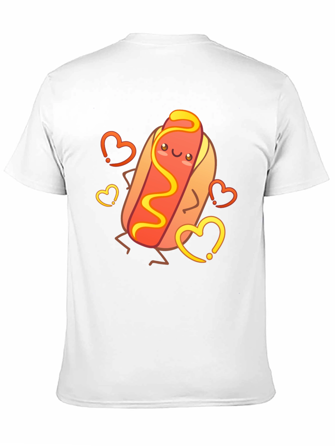 Cute Cartoon Hotdog Graphic T-Shirt