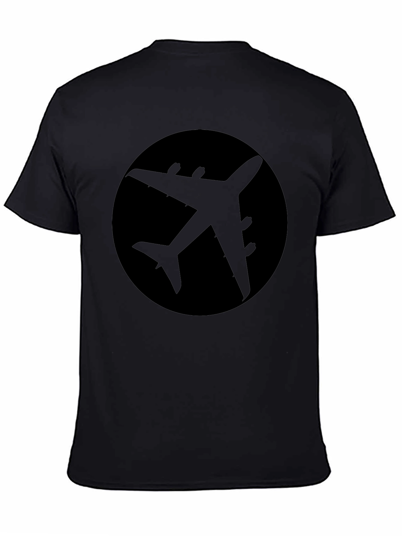 Airplane Silhouette Graphic Tee - Black