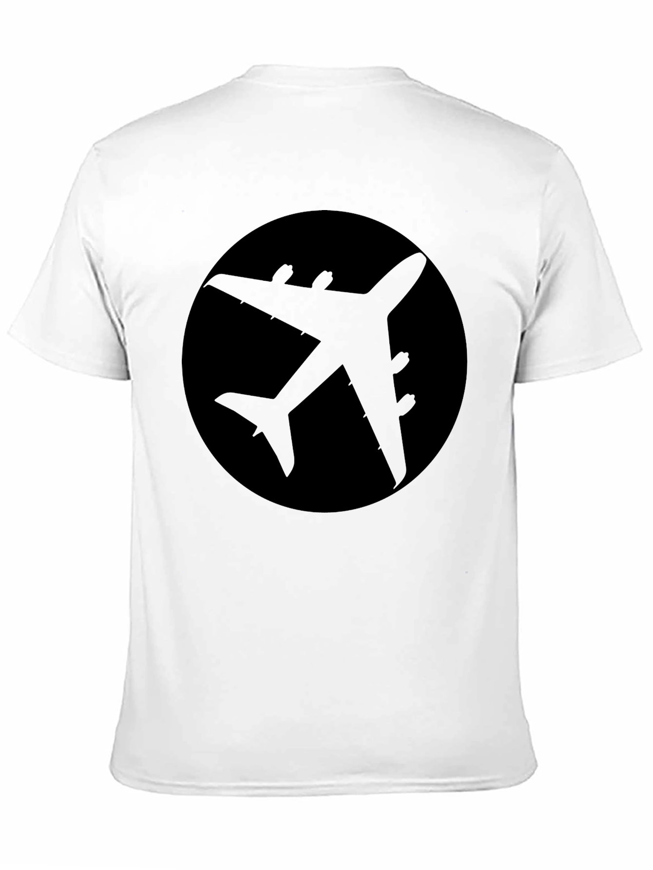 Airplane Silhouette Graphic Tee - Black