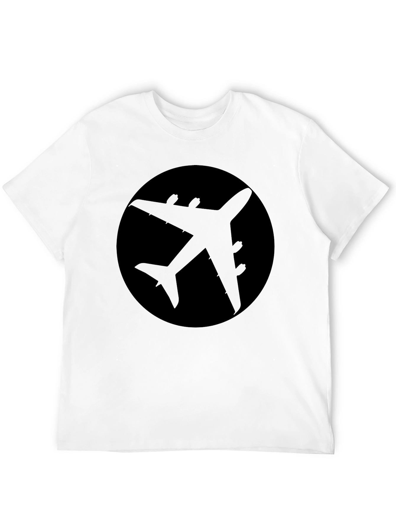 Airplane Silhouette Graphic Tee - Black