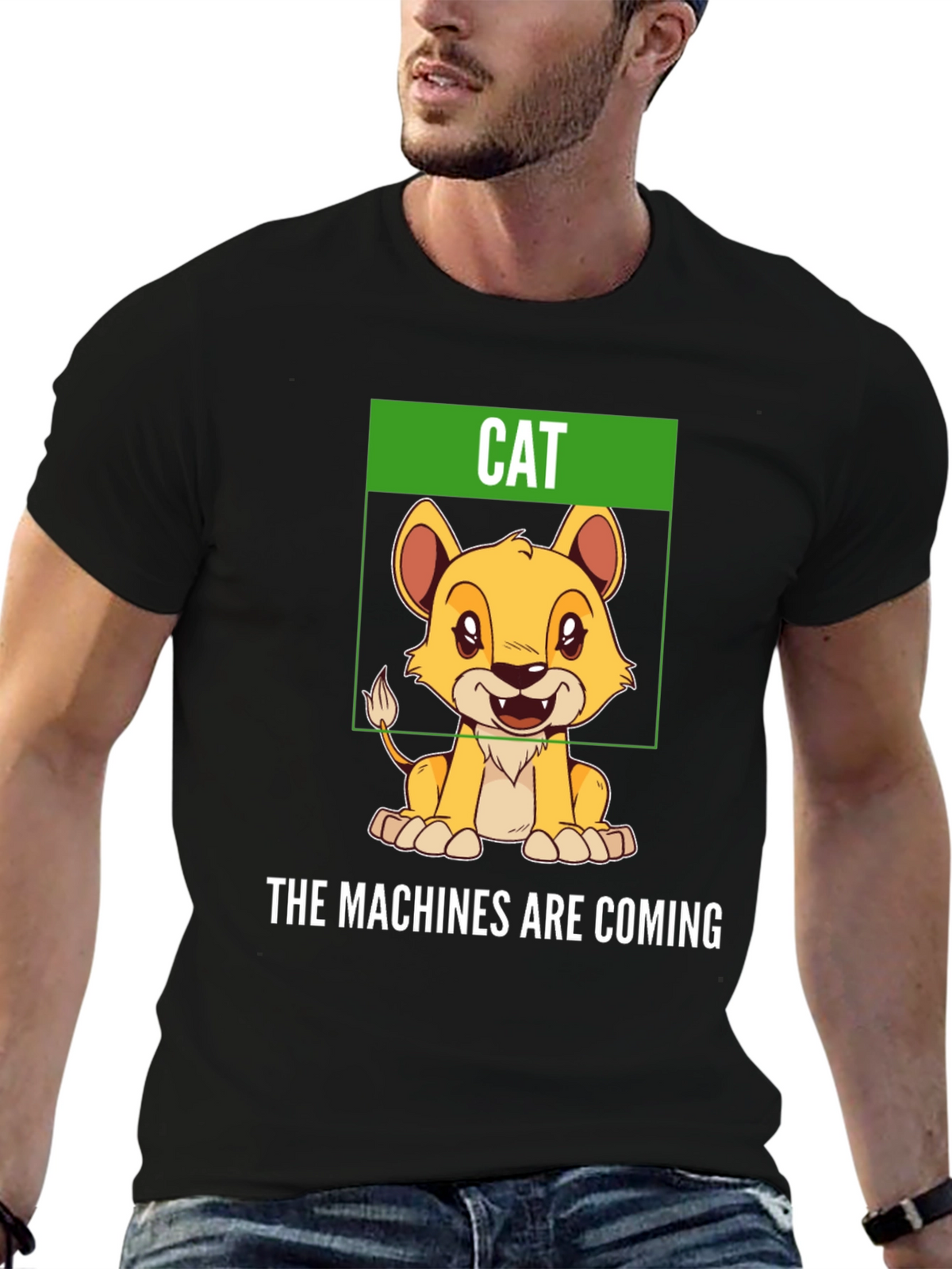 Humorous Cat T-Shirt - The Machines Are Coming