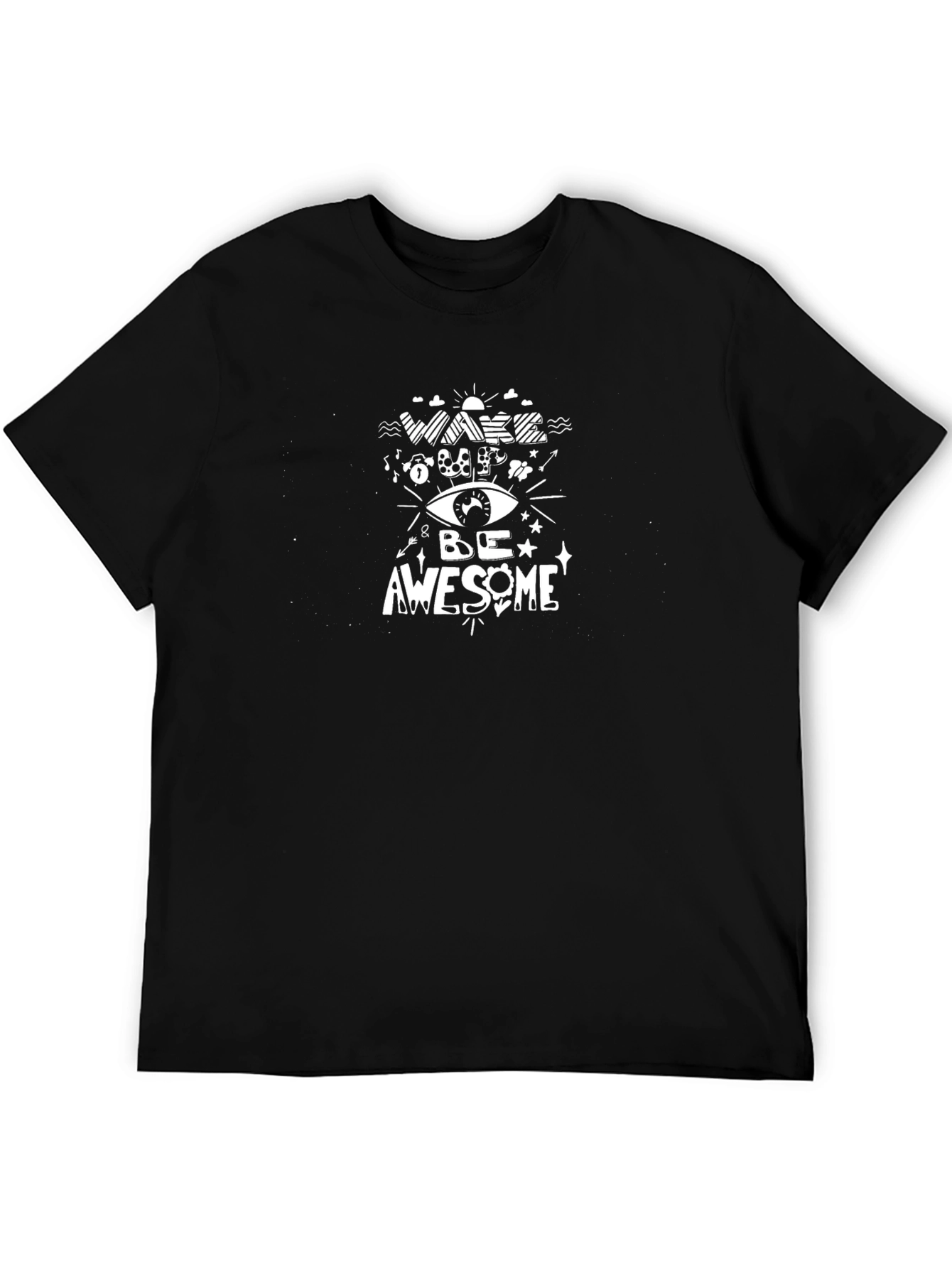 Be Awesome Graphic Tee - Stylish Mens Black T-Shirt
