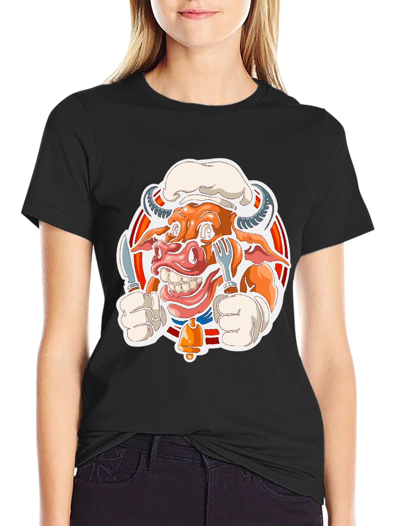 Chef Cow Graphic Tee - Black