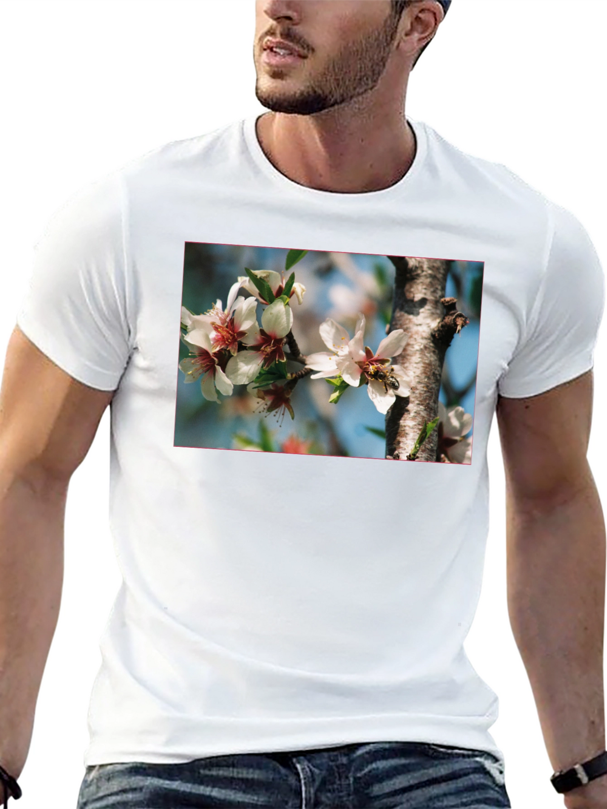 Floral Bee T-Shirt - Nature Inspired Graphic Tee