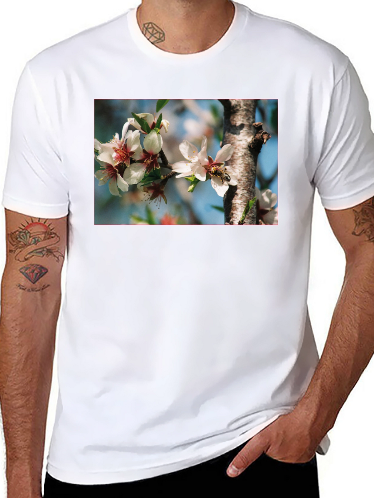 Floral Bee T-Shirt - Nature Inspired Graphic Tee