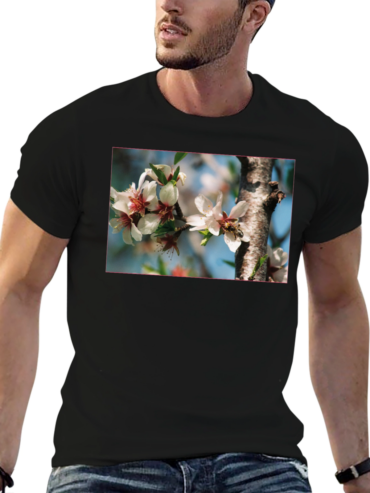 Floral Bee T-Shirt - Nature Inspired Graphic Tee