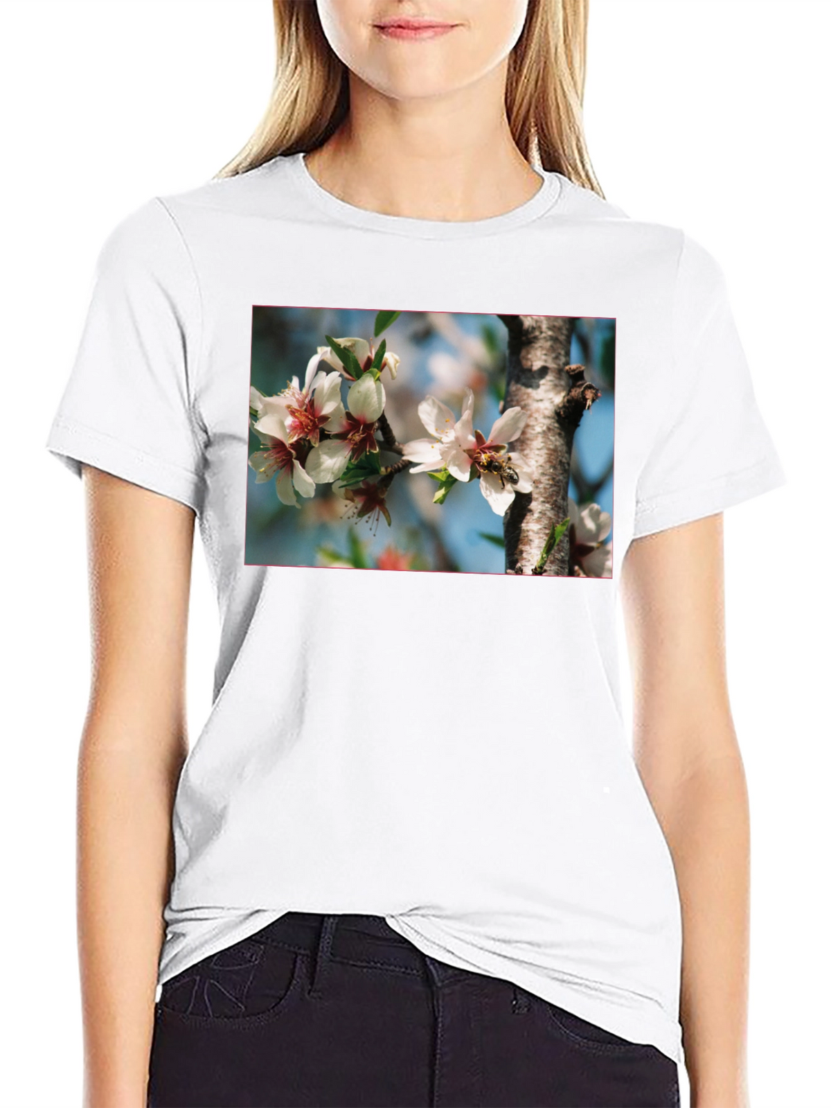 Floral Bee T-Shirt - Nature Inspired Graphic Tee