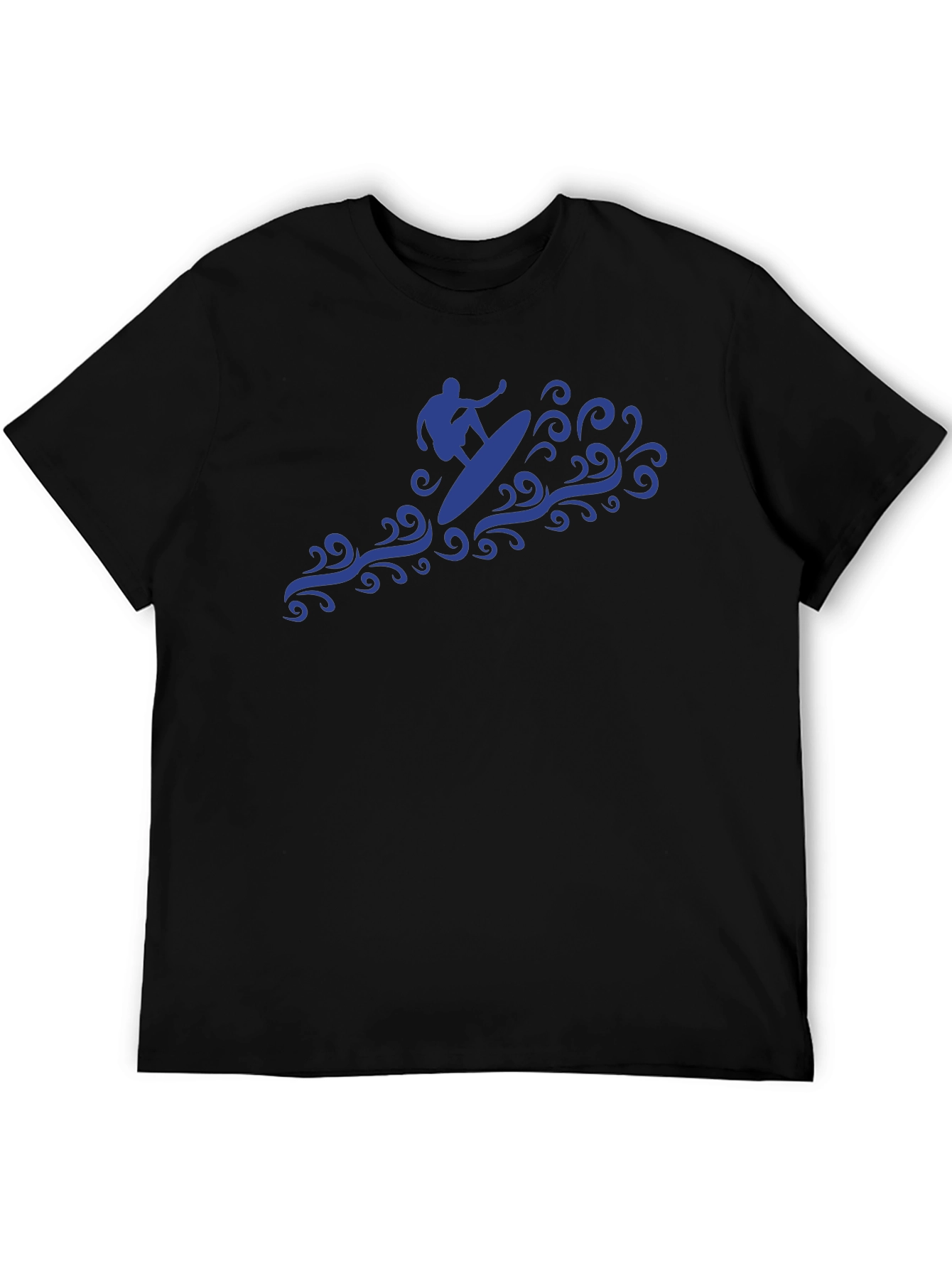 Surfer Wave Graphic Tee - Black