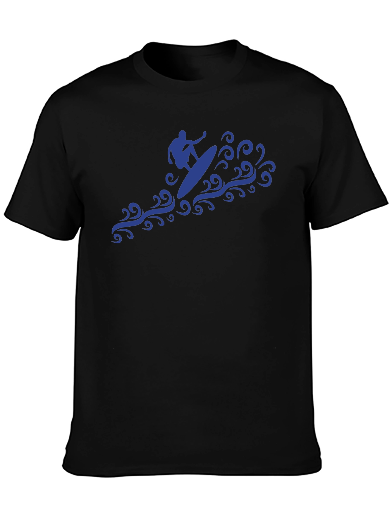 Surfer Wave Graphic Tee - Black