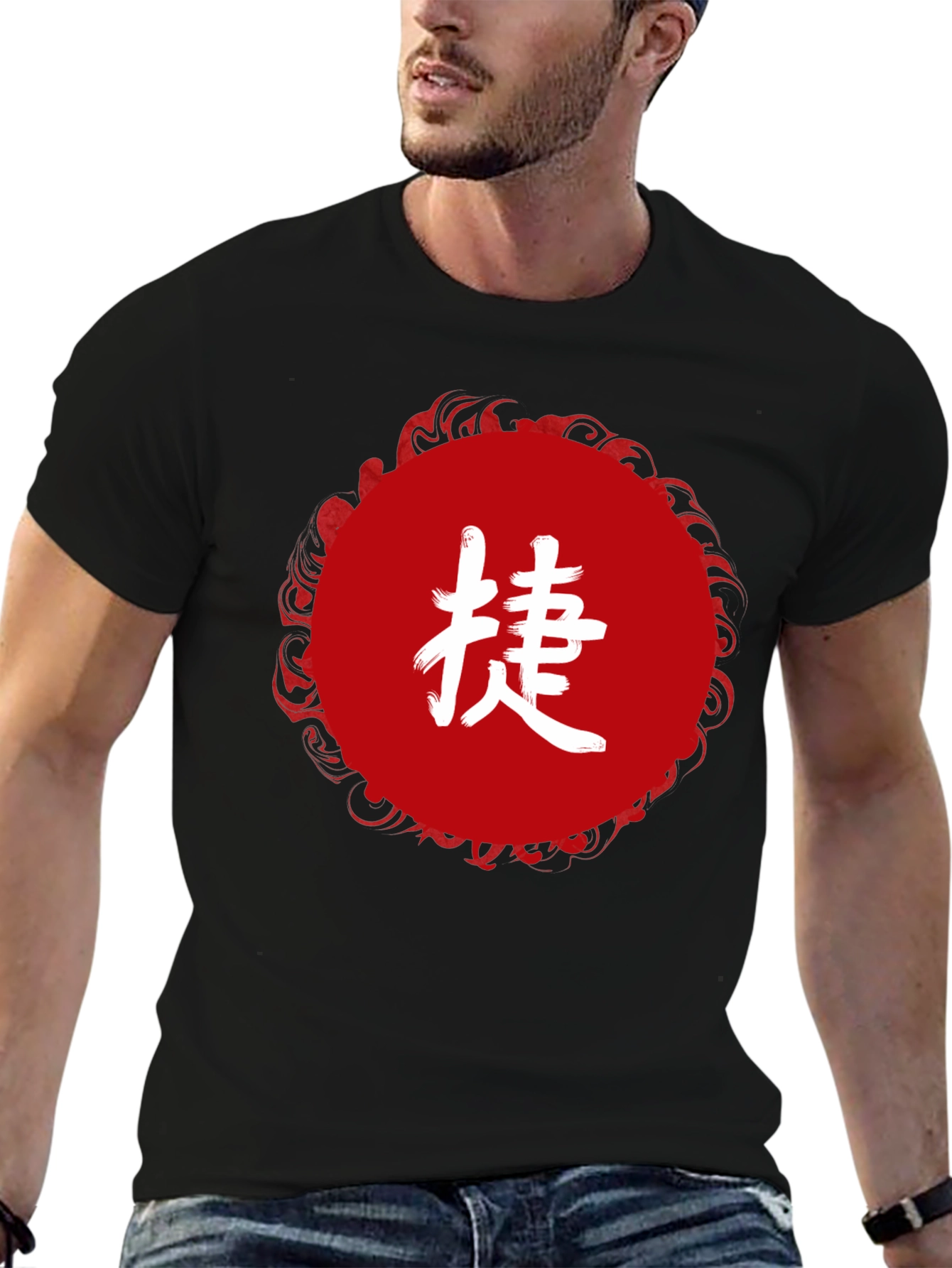 Black T-Shirt with Asian Symbol