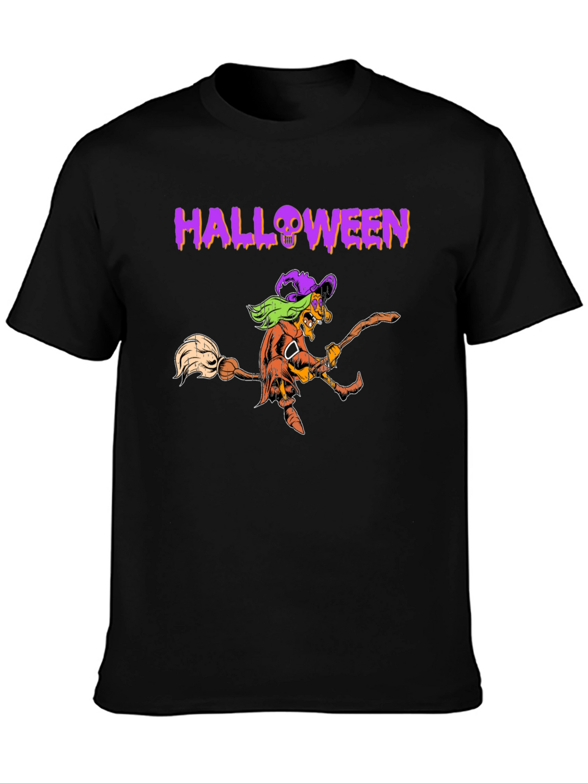 Halloween Witch Graphic Tee - Black