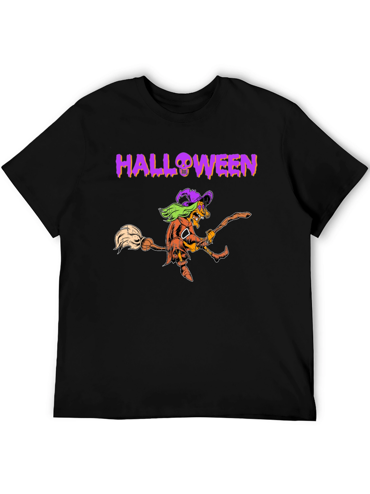 Halloween Witch Graphic Tee - Black