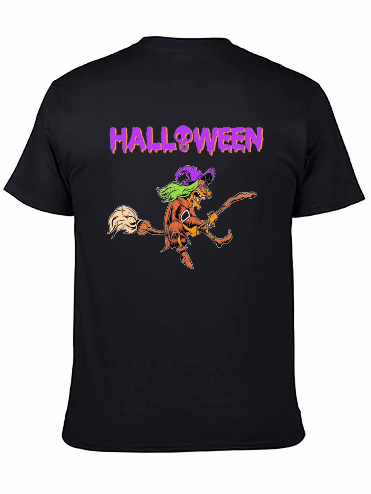 Halloween Witch Graphic Tee - Black