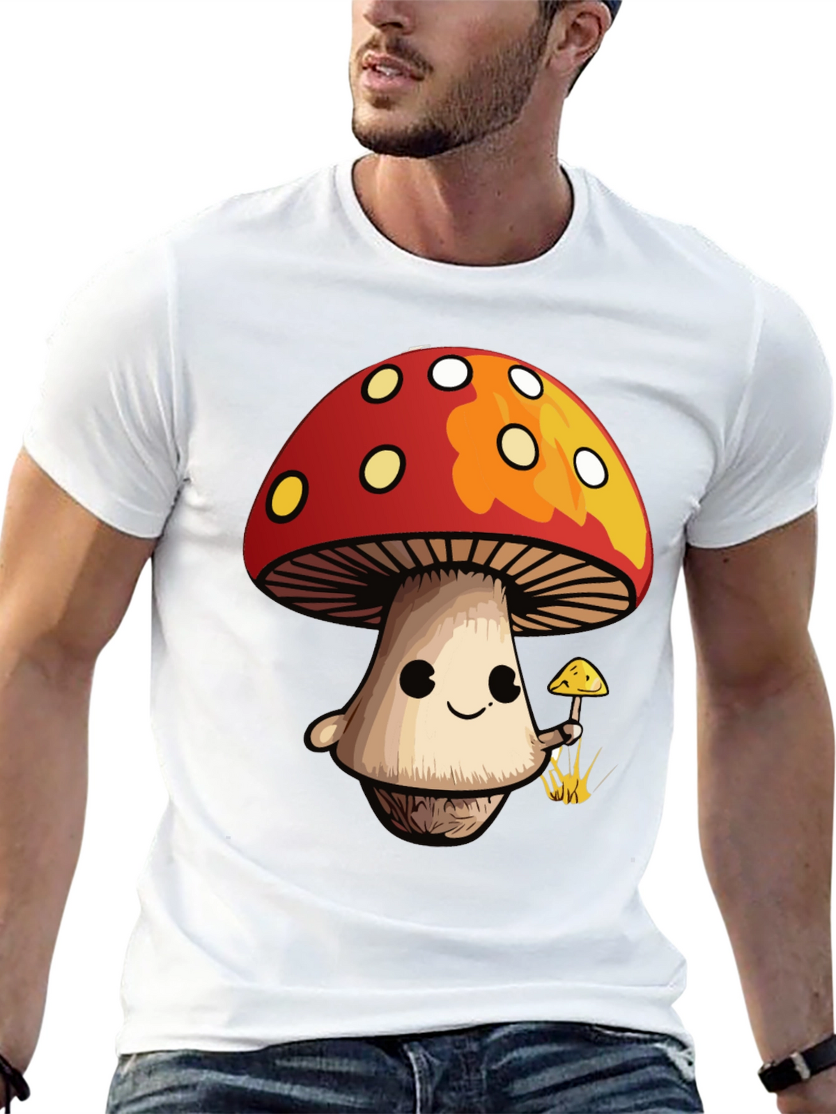 Mushroom Graphic T-Shirt - Fun Cartoon Style