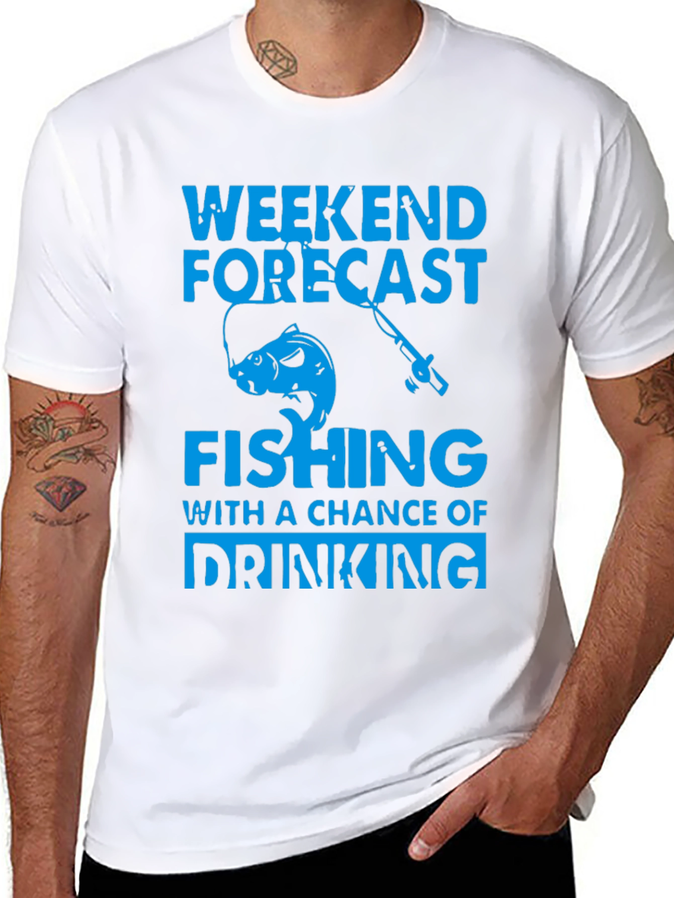 Weekend Forecast Fishing T-Shirt - Drinking Chance!
