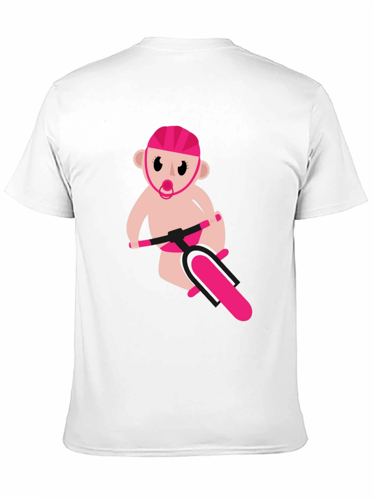 Funny Baby on Bike Black T-Shirt