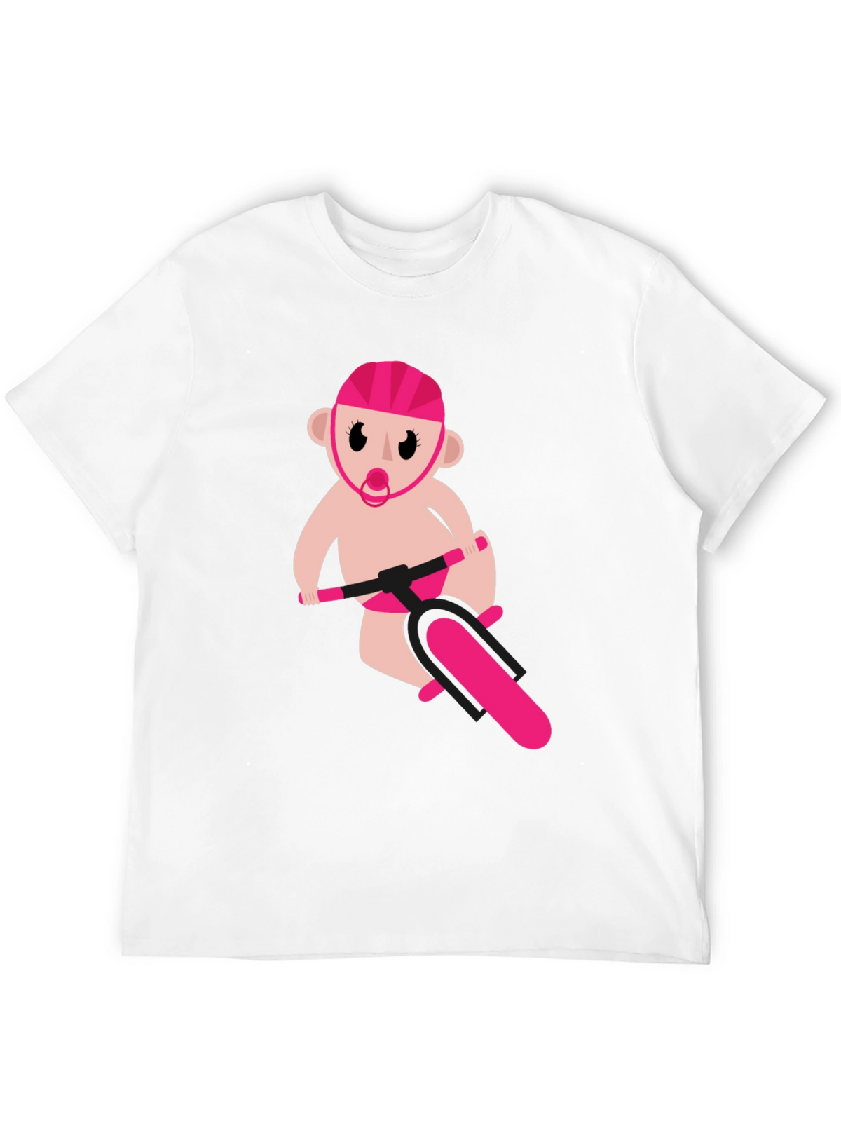 Funny Baby on Bike Black T-Shirt