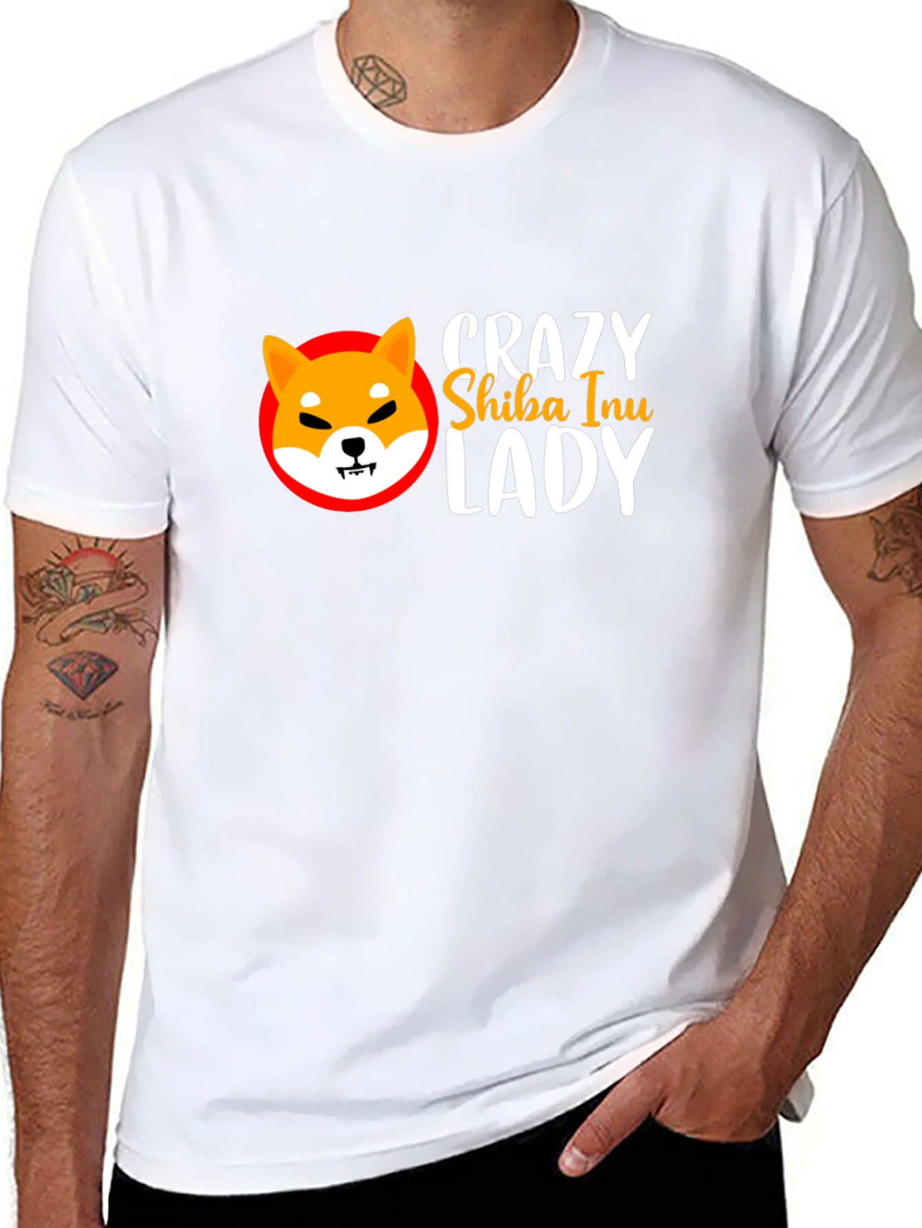 Crazy Shiba Inu Lady Black T-Shirt