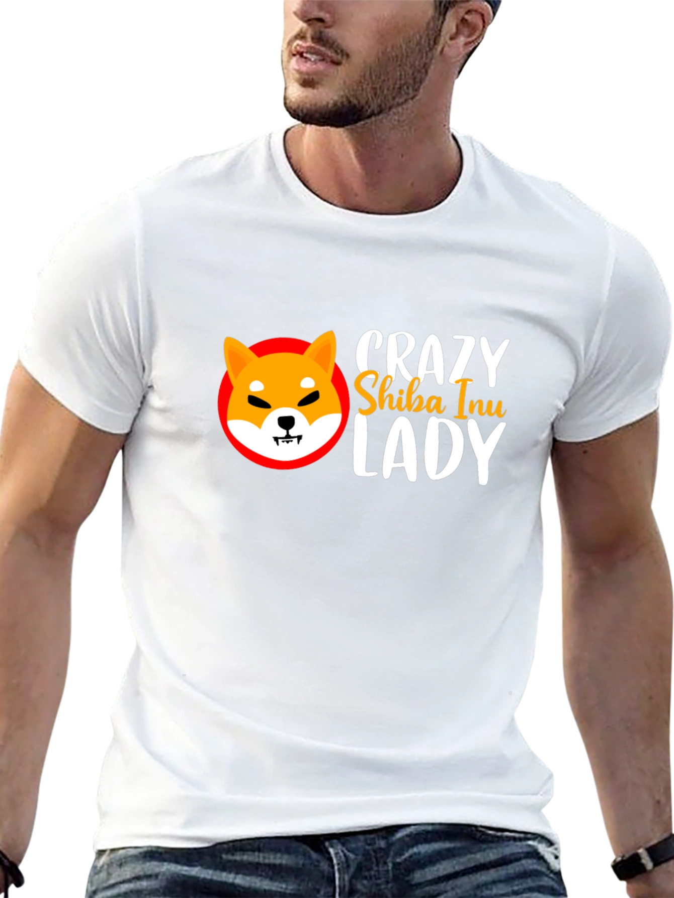 Crazy Shiba Inu Lady Black T-Shirt