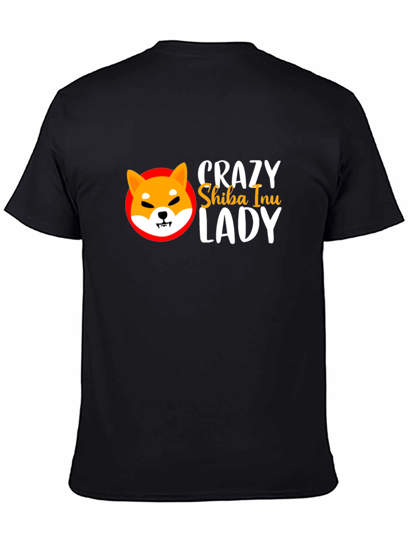 Crazy Shiba Inu Lady Black T-Shirt