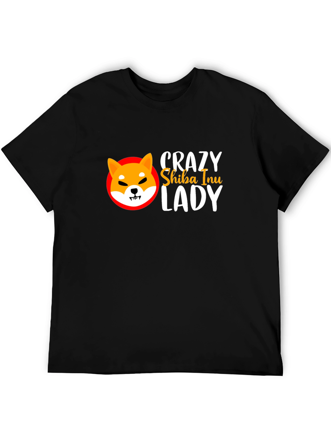 Crazy Shiba Inu Lady Black T-Shirt