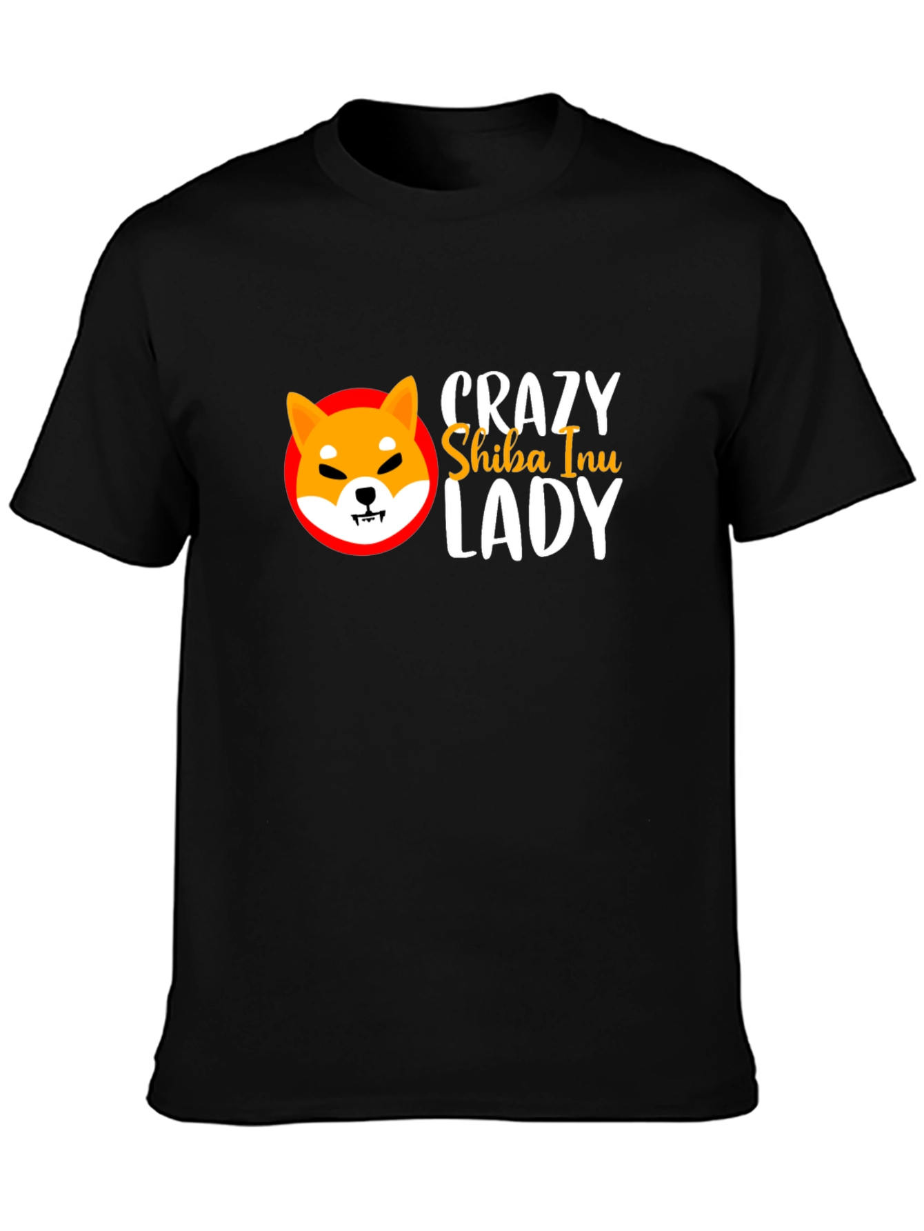 Crazy Shiba Inu Lady Black T-Shirt