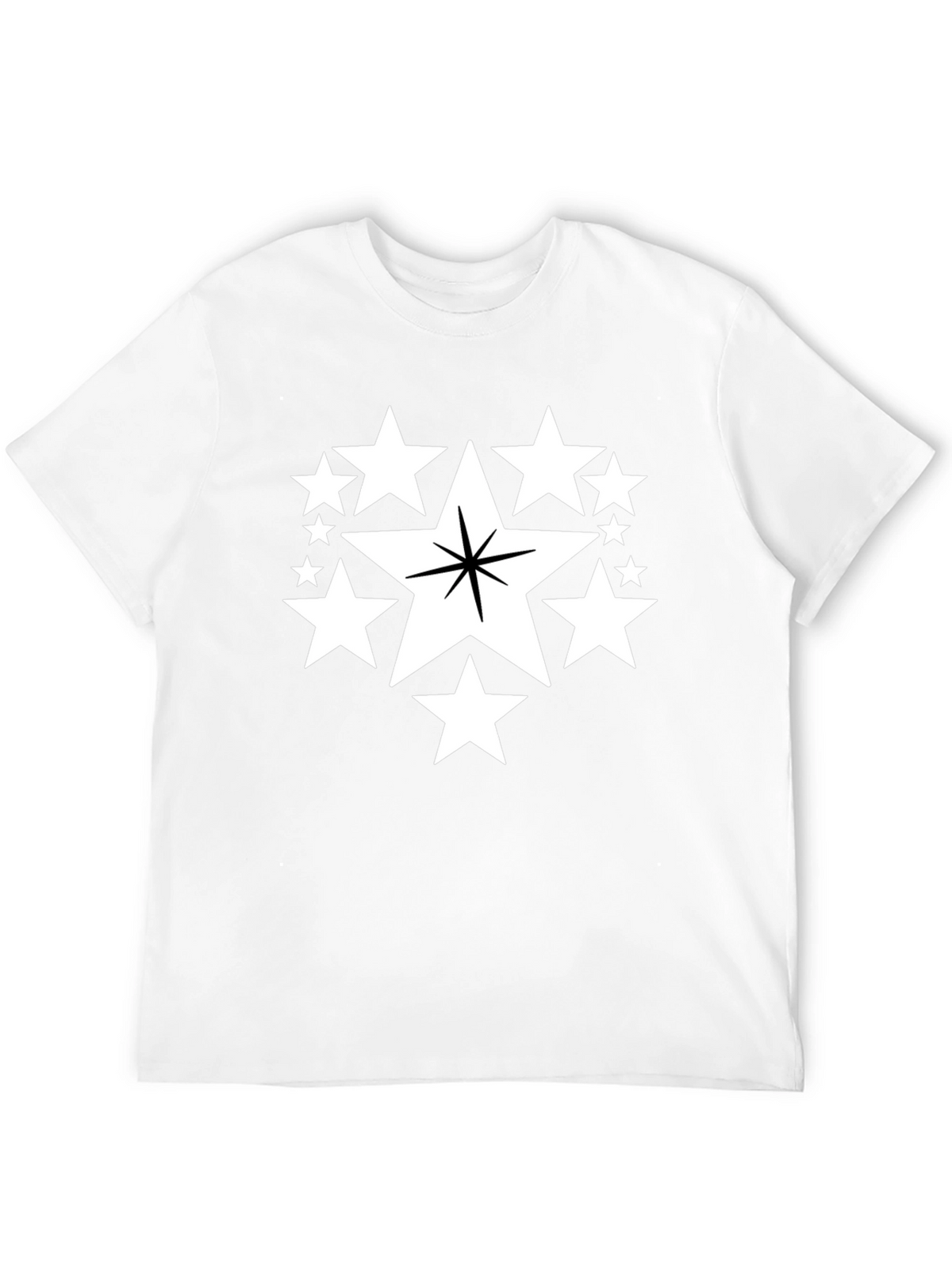 Star Cluster Graphic Tee - Black Cotton Comfort