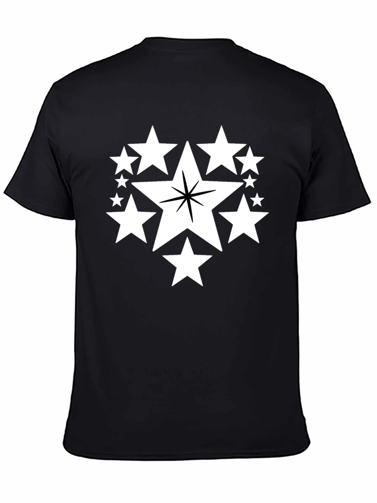 Star Cluster Graphic Tee - Black Cotton Comfort