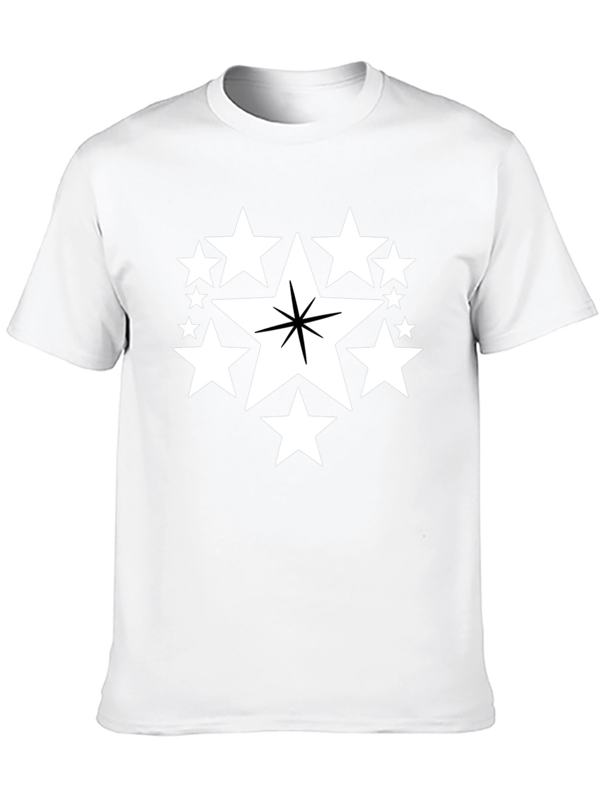 Star Cluster Graphic Tee - Black Cotton Comfort