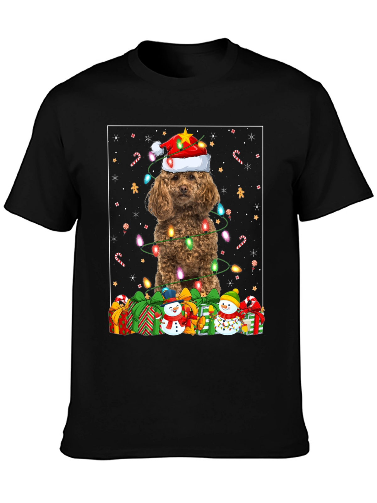 Festive Poodle Christmas T-Shirt