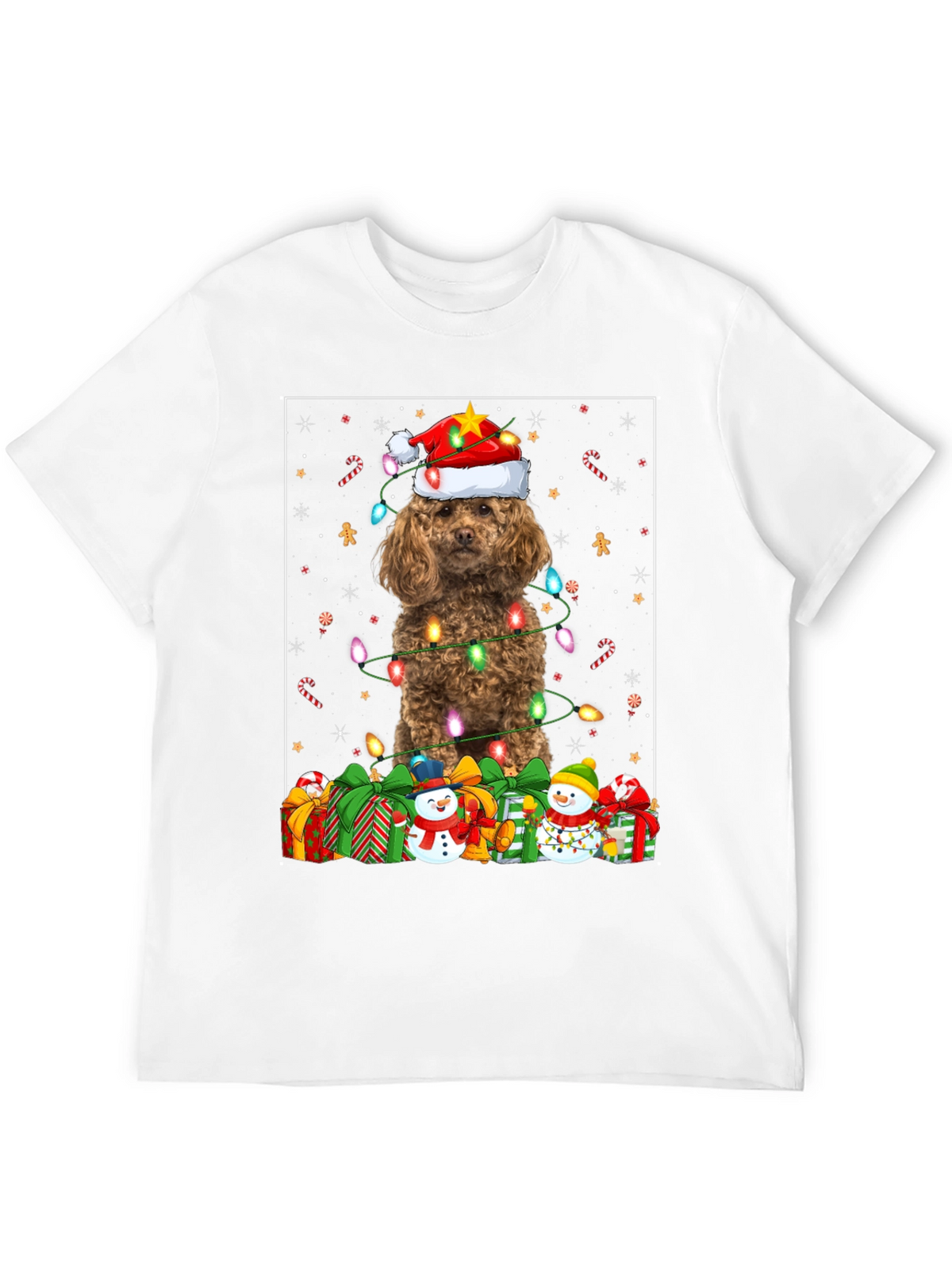 Festive Poodle Christmas T-Shirt
