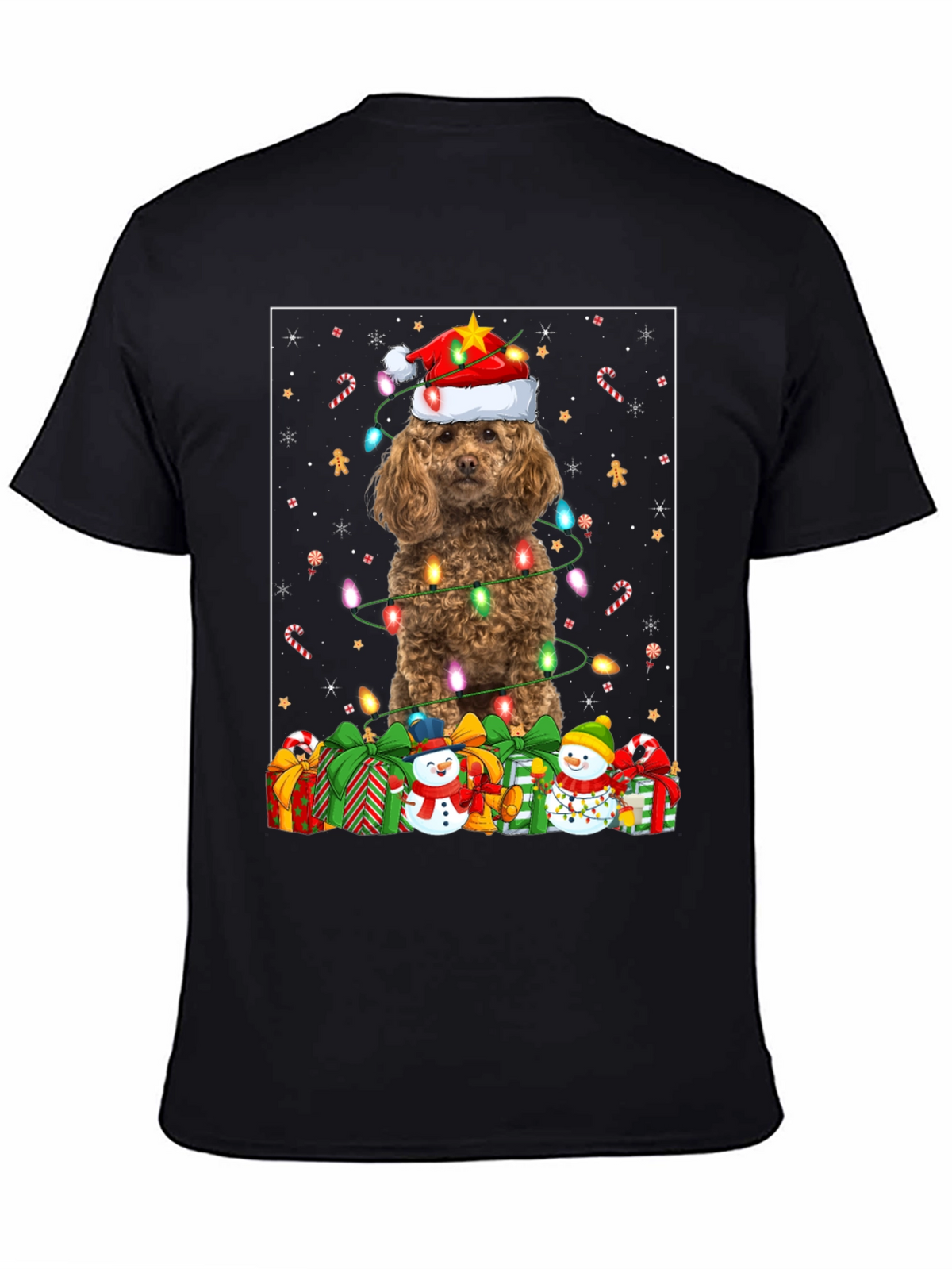 Festive Poodle Christmas T-Shirt