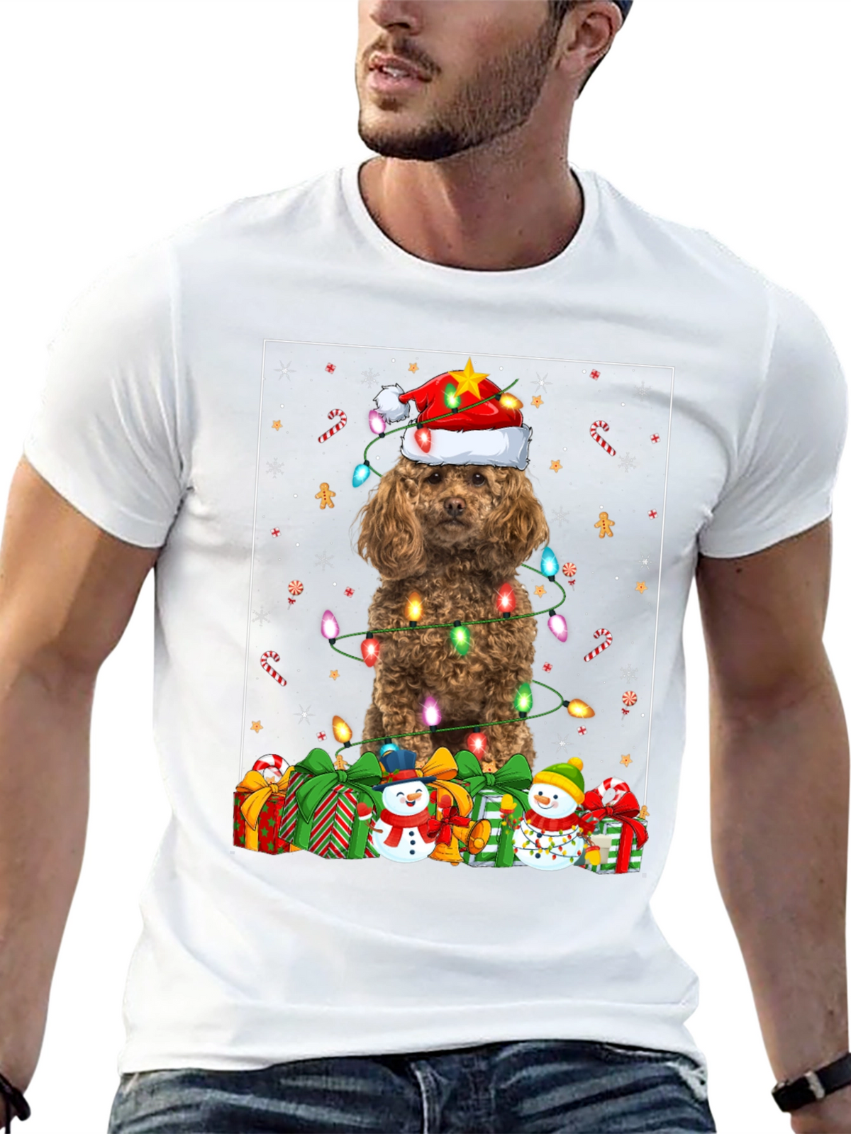 Festive Poodle Christmas T-Shirt