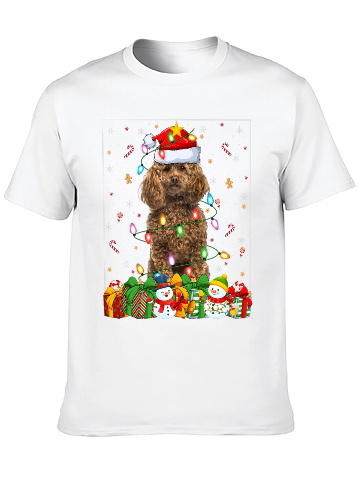 Festive Poodle Christmas T-Shirt