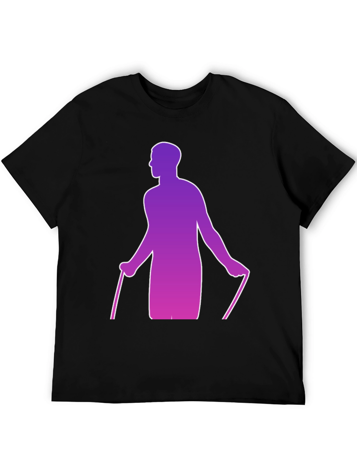 Gradient Skier Graphic Black T-Shirt