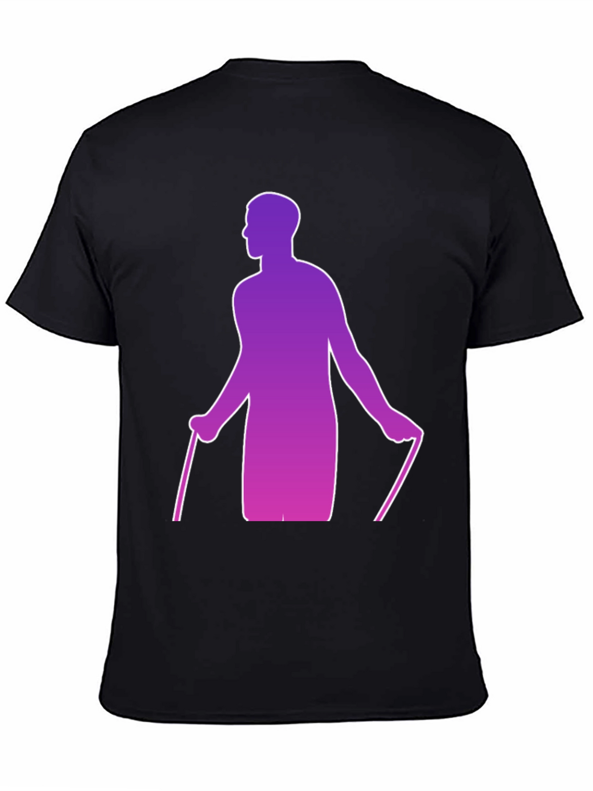 Gradient Skier Graphic Black T-Shirt