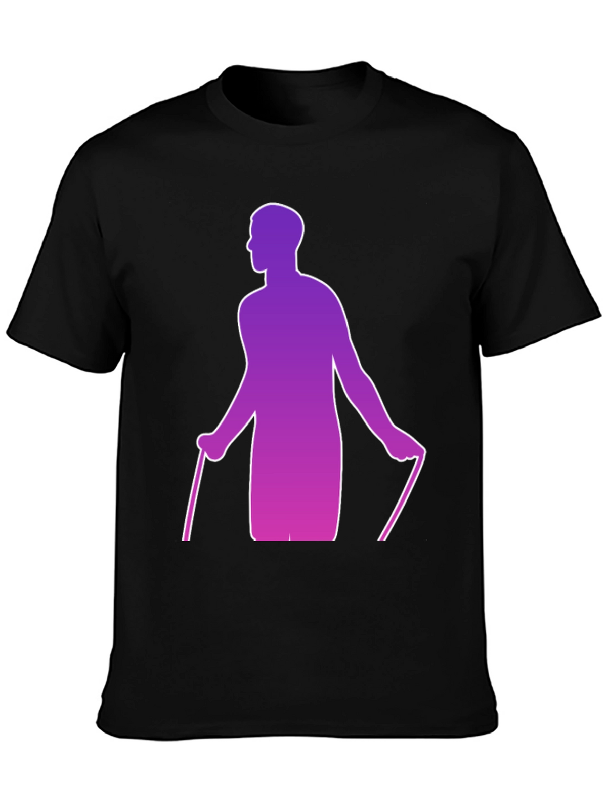 Gradient Skier Graphic Black T-Shirt